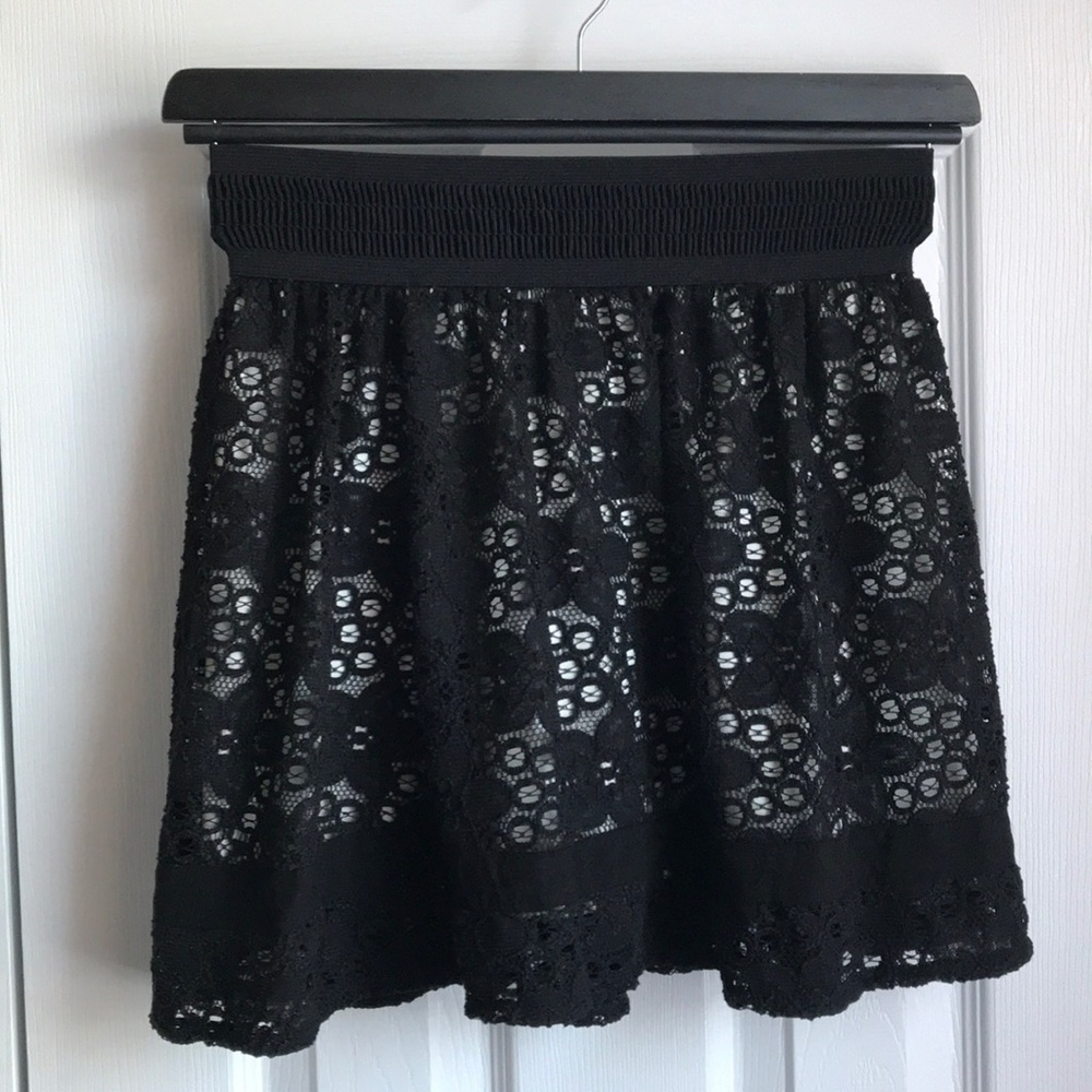 Black lace skirt